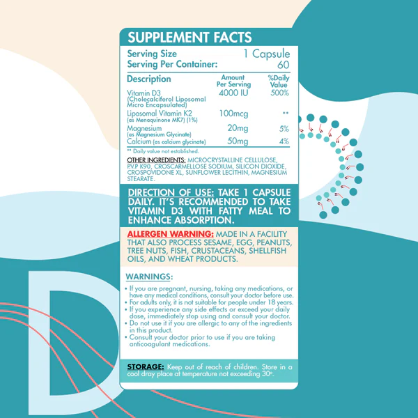 Liposomal D3+K2 -60Serv.-60 Capsules - Image 3