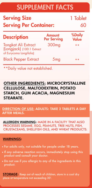 Tongkat Ali-60Serv.-60 Tablets - Image 3